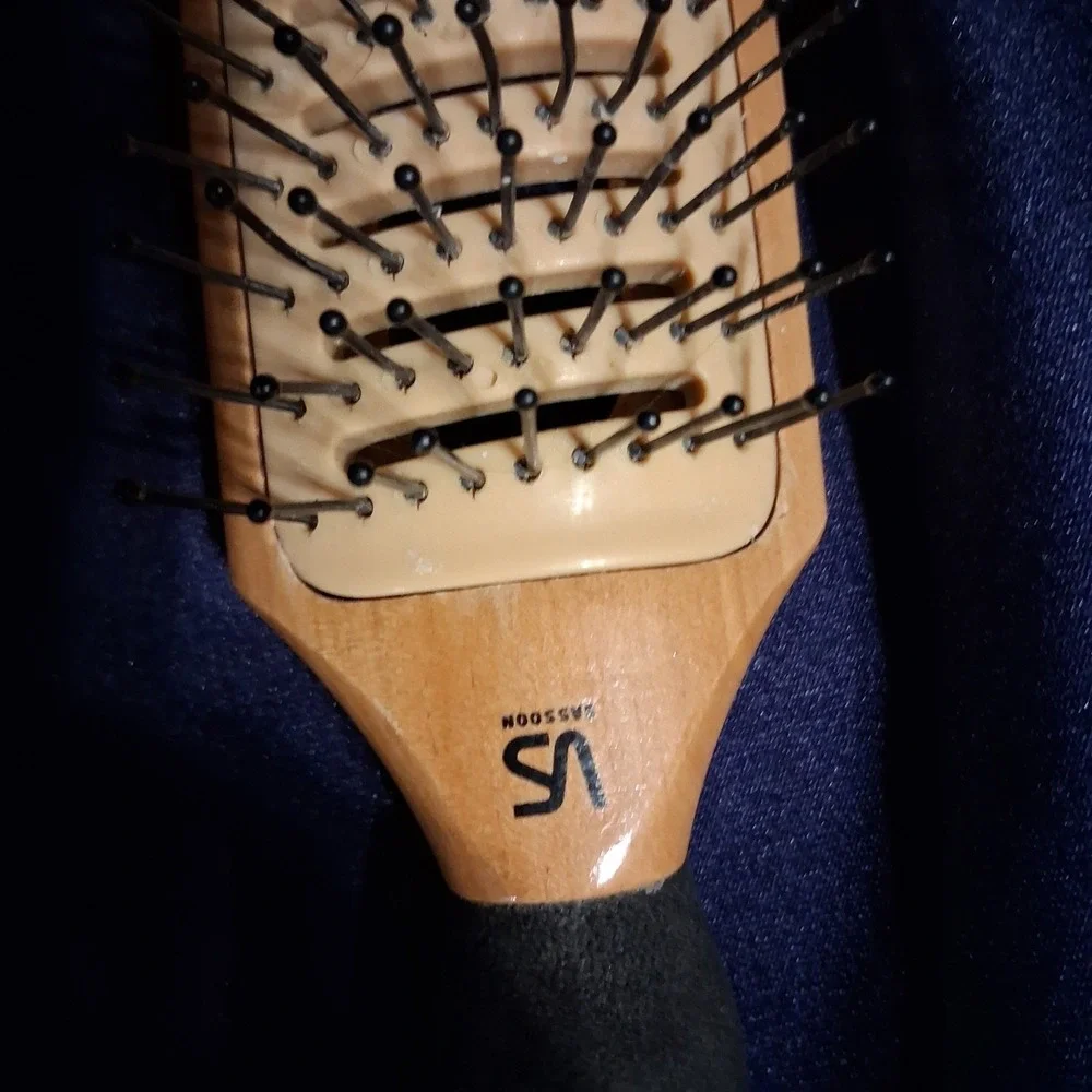 Vintage Vidal Sassoon Wooden‎ Vent Hairbrush Foam Handle 90s Y2K EUC